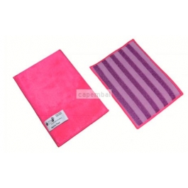 2 tampons éponge microfibre memo pad rose et violet